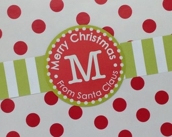 Customized Red and Green Christmas label