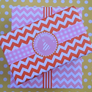 Narrow Pink Paper Ribbon in Pattern of Your Choice image 3