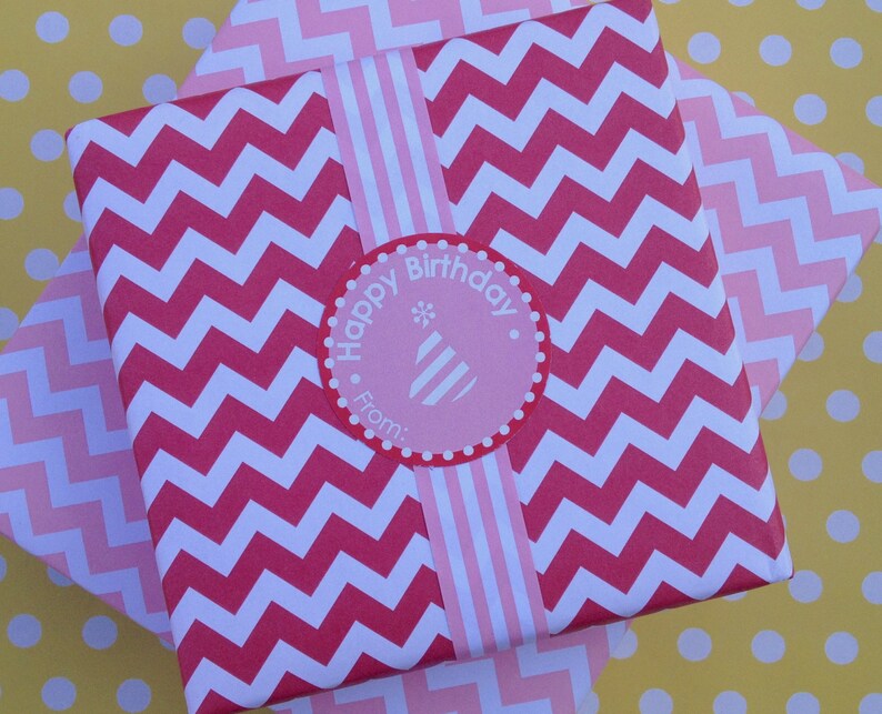 Narrow Pink Paper Ribbon in Pattern of Your Choice image 4