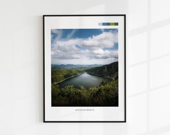 Fotografía de lago de montaña - Impresión artística - Paisaje de arte mural natural