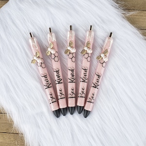 Bee Kind honey bee Pink Glitter gel pen. RTS