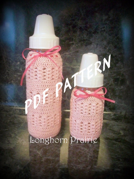 Items similar to Baby Bottle Cover 2 sizes shell pattern Crochet
