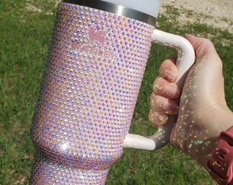 Blinged Out 40 oz  Stanley Tumbler with handle RTS