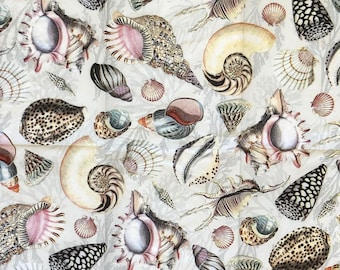 Decoupage  Napkin | Seashell Paper Napkin | Seashell Scrapbooking Paper | Shell Decoupage | Beach Themed Napkin | Card Making | Set Of 3