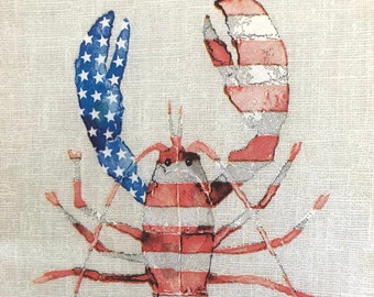 Decoupage Napkin | Lobster Paper Napkin | Nautical Scrapbooking Paper | Shell Decoupage | Beach Scene | 4th Of July Decoupage | Set of 3