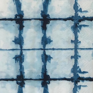 Decoupage Paper Napkin | Blue And White | Nautical Scrapbooking | Decoupage Supplies | Ocean Journal Paper | Beach Scene Napkin | Set Of 3