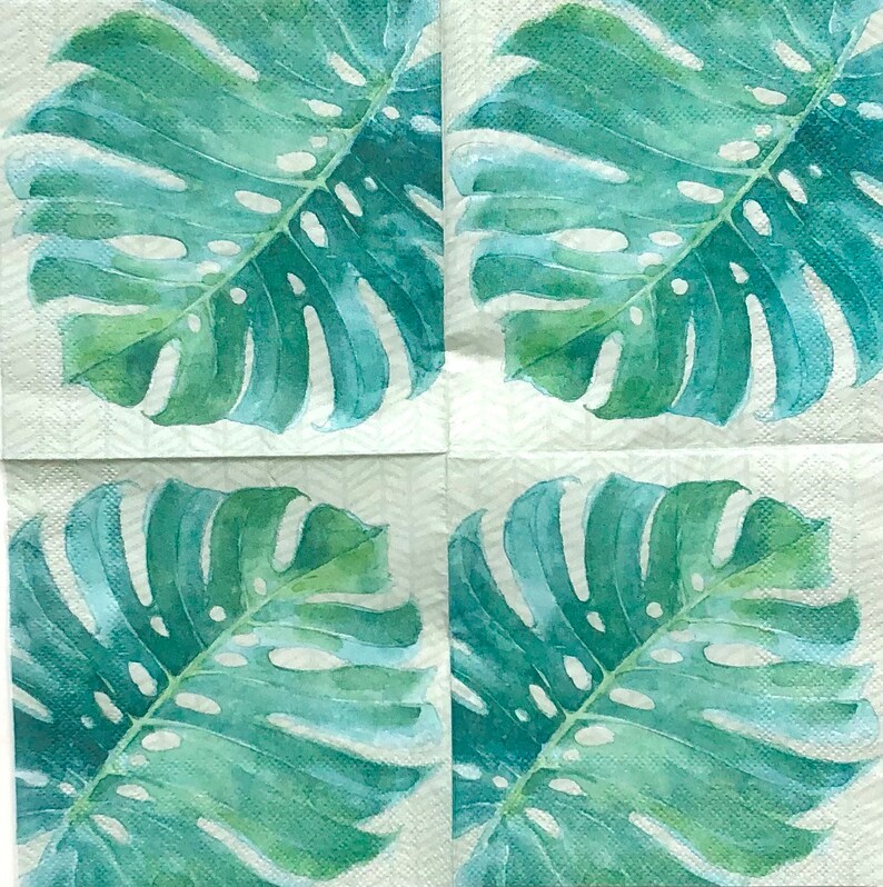 Decoupage Napkin Monstera Leaf Paper Scrapbooking Paper Oyster Shell Decoupage Paper Journal Paper Crafting Paper Set Of 3 Bild 2