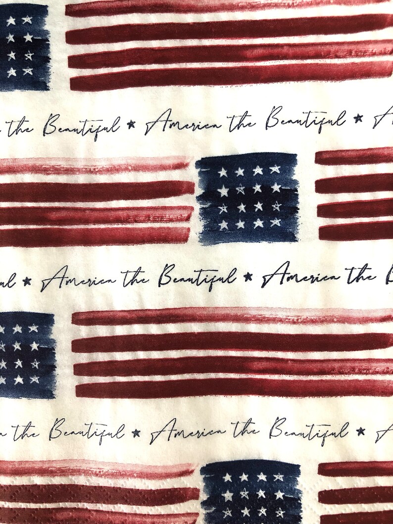 Napkin for Decoupage American Flag Decoupage Supplies America the