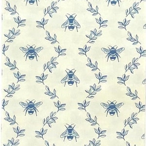Decoupage Paper Napkin | Blue Bumble Bee Napkin | Summer Themed Scrapbook Paper | Shell Decoupage | Journal Paper | Floral Napkin | Set Of 3