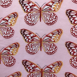 Decoupage Napkin | Pink Butterfly Paper Napkin | Floral Scrapbooking Paper | Decoupage Supplies | Journal Paper | Crafting Napkin | Set Of 3