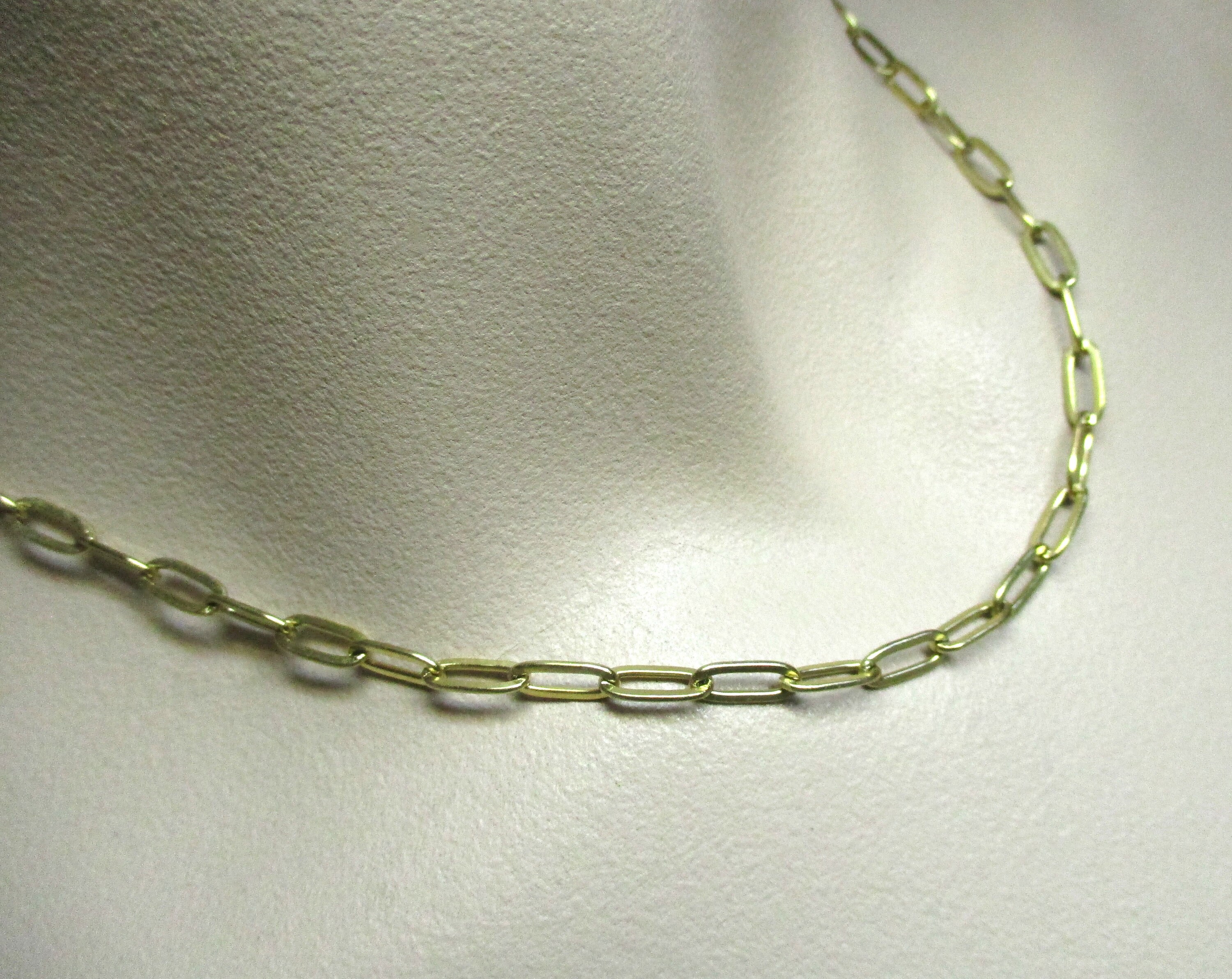 18K Gold Filled Paperlink Necklace, 18K Gold Filled Paper Link Chain