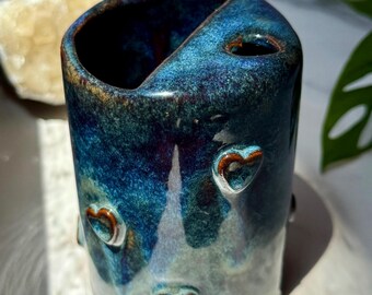Cosmic Hearts Tall Sip Top Travel Mug, Ceramic Mug