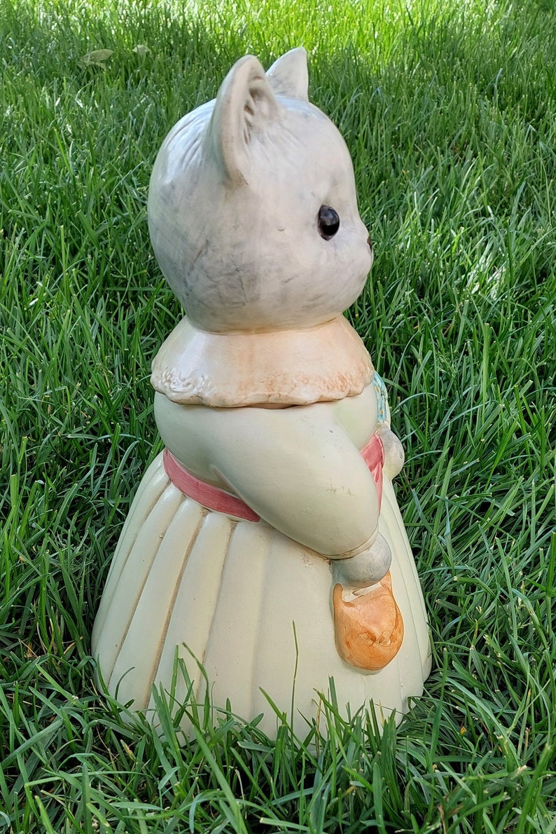 Vintage Cottage Cat Cookie Jar by Over and Back Portugal Etsy