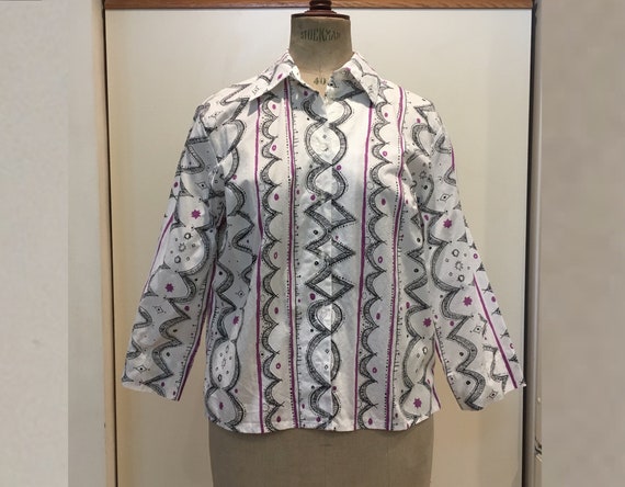 Vintage Marimekko lightweight cotton shirt/blouse… - image 3