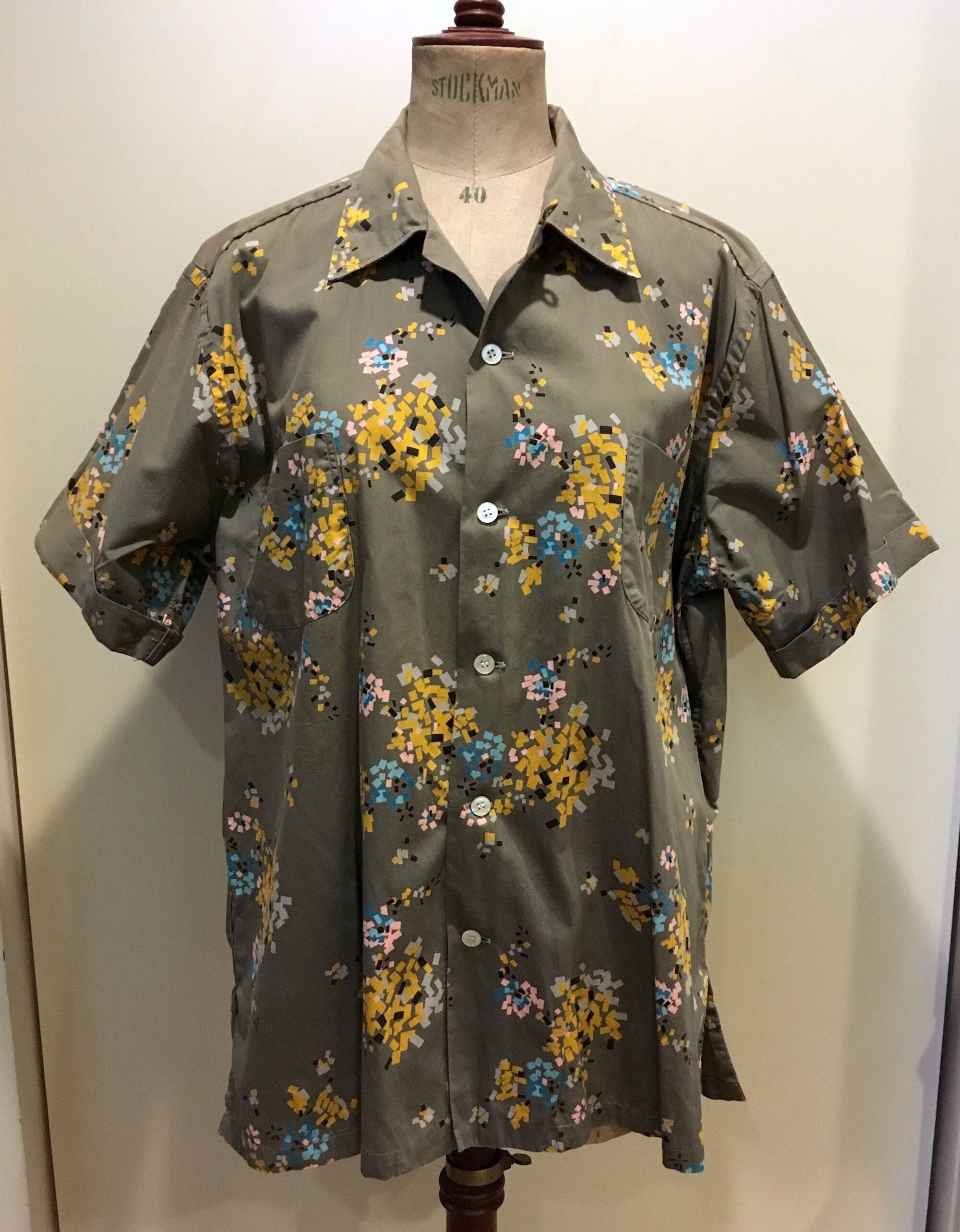 Kleding Herenkleding Overhemden & T-shirts Overhemden Vintage Original 1950’s Mustard Gold Schiaparelli Shirt 