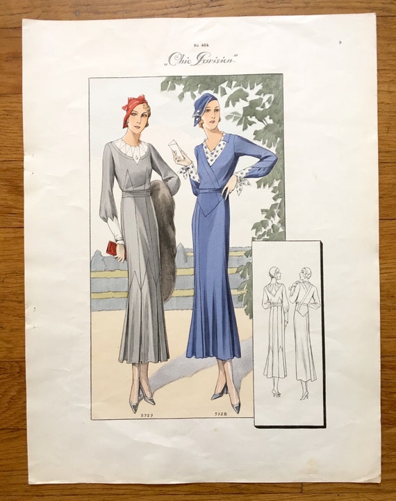 Original 1930s Fashion Plate From 