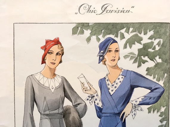 Original 1930s Fashion Plate From 