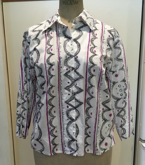 Vintage Marimekko lightweight cotton shirt/blouse… - image 1