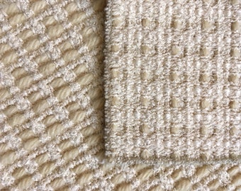 Vintage Maria Kipp handwoven upholstery sample, chunky ivory wool & rayon, ca. 1960s-1970s, 18.5" x 14", California modern, VG cond