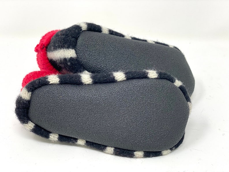 Childrens Felted Wool Slippers, Toddler Large, Age 2-3, Size 6-8, Montessori, Waldorf Winter Shoes, Non Slip, Machine Wash, Upcycled image 2