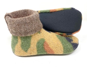 Kids Wool Slippers, Waldorf, Kid's Large, Grippy Bottoms, Shoe Size 13.5 to 1.5, Age 6.5 to 7.5 years, Ready to Ship, Machine Wash, USA Made