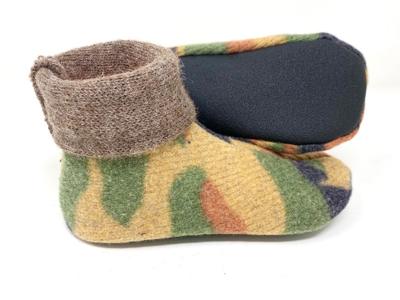 Kids Wool Slippers, Waldorf, Kid's Large, Grippy Bottoms, Shoe Size 13.5 to 1.5, Age 6.5 to 7.5 years, Ready to Ship, Machine Wash, USA Made image 1