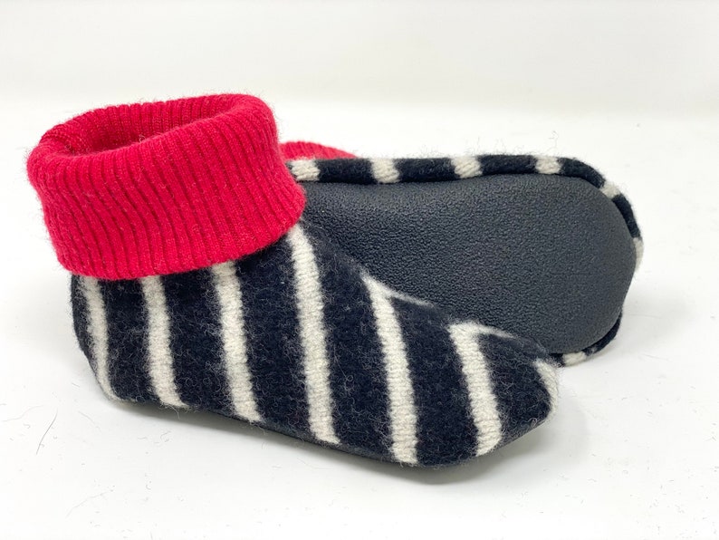 Childrens Felted Wool Slippers, Toddler Large, Age 2-3, Size 6-8, Montessori, Waldorf Winter Shoes, Non Slip, Machine Wash, Upcycled image 6