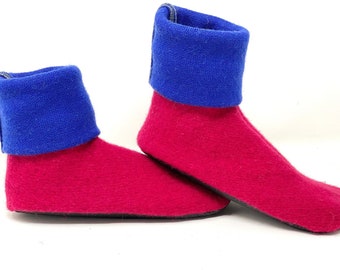 Montessori, Waldorf Wool Slippers, Kid's Large, Grippy Bottoms, Shoe Size 13.5 to 1.5,  Age 6.5 to 7.5 years, Wooly Wearables, Ready to Ship