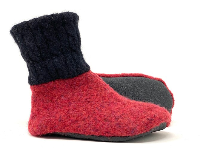 Cottagecore Preschool Slippers, Wool Sweater Slippers, 1218 Months