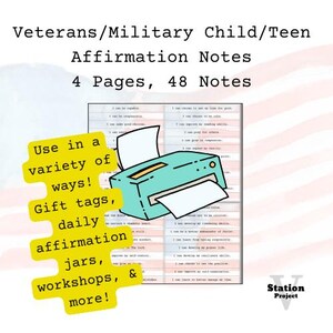 veteran, Militärkind, Teenager, Affirmationen, Selbstfürsorge, MILSPO, Militärpartner, Lehrer, Positiv, psychische Gesundheit, Visionsboard, Motivation
