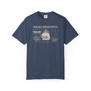 Chemise Old Salt Navigator Co. t-shirt vintage pour cartes marines pour les explorateurs de la côte | Couleurs Confort