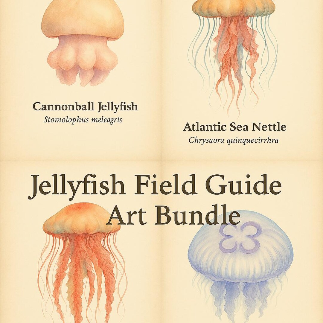 Jellyfish Field Guide Wall Art Bundle | Printable Marine Biology Ocean ...