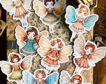Paper Fairies Sticker or Ephemera Pack #1 for Junk Journals, planners, scrapbooking, card-making, planners and more!