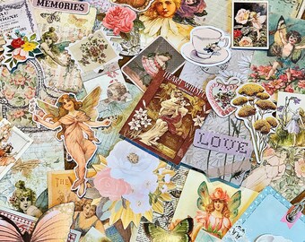 Butterflies & Fairies Ephemera Mystery Pack - embellishments for Junk Journals, planners, scrapbooking, card-making, and more!