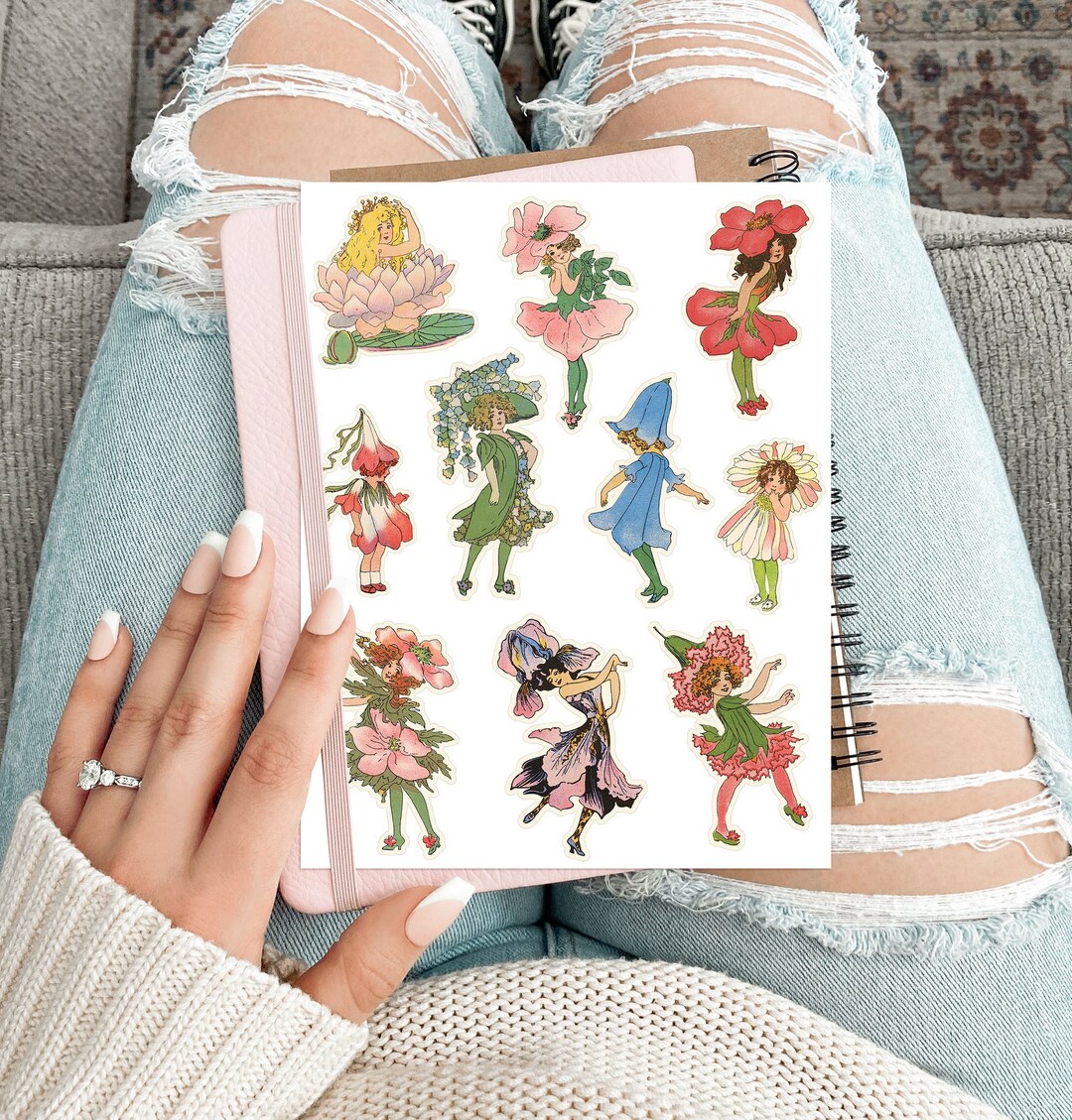 Flower Fairies Sticker Sheet: Vintage Style Scrapbooking Stickers - Etsy