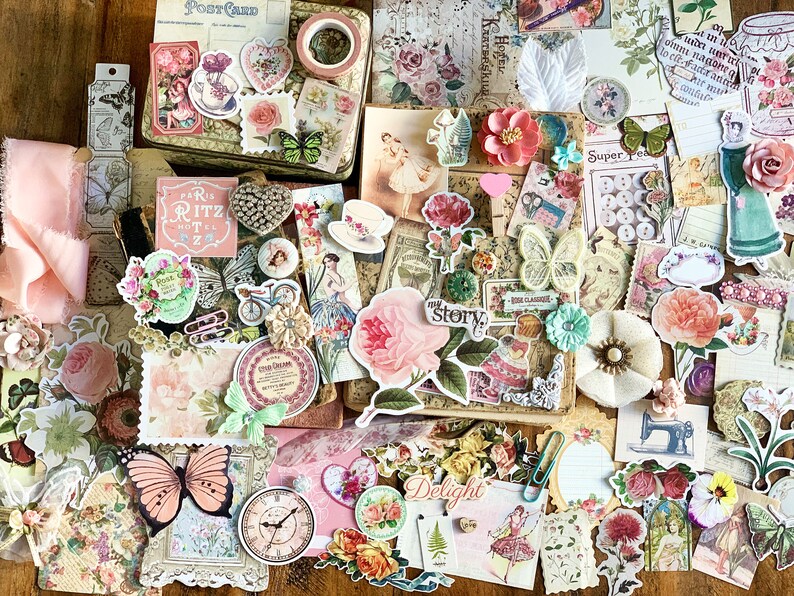 Junk Journal Nature Mystery Pack Botanicals & Fairies Theme for Junk Journals, planners, scrapbooking, card-making, and more image 1