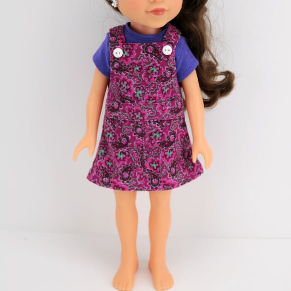 14"- 14.5" Doll Clothes (RTS)  Jumper and T-Shirt - 14.5 inch Doll Jumper- AG Wellie Jumper - Wishers Doll Clothes - 14" Hearts for Doll