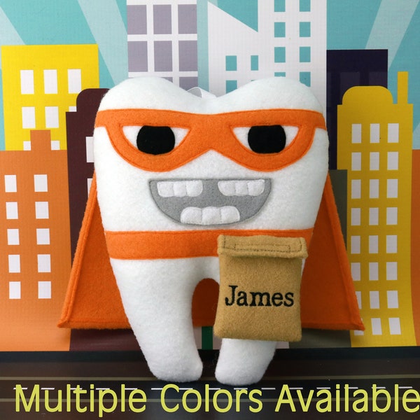 Superhero Tooth Fairy Pillow - Can be personalized - Multiple Colors Available (including pink)