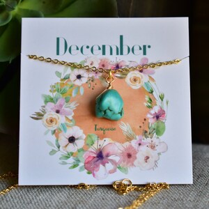 DECEMBER BIRTHSTONE-KETTING /// Damescadeaus, accessoires in laagjes, verjaardagscadeau, turquoise ketting, edelsteen, sieraden, gouden kettingen