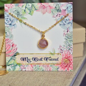 COLLAR MEJORES AMIGAS /// Collar de piedras preciosas, Regalos para mujeres, Accesorios de capas de cuarzo rosa, Hermanas, Primas, Mejores amigas, Boho Gold
