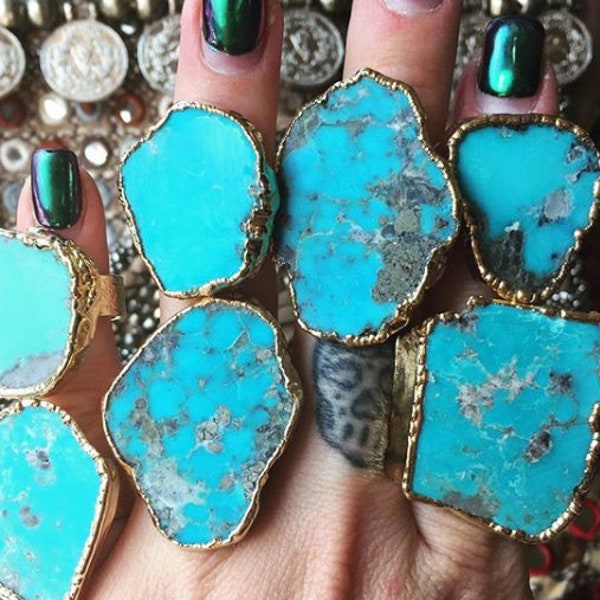 TURQUOISE MOUNTAIN RING/// Gold