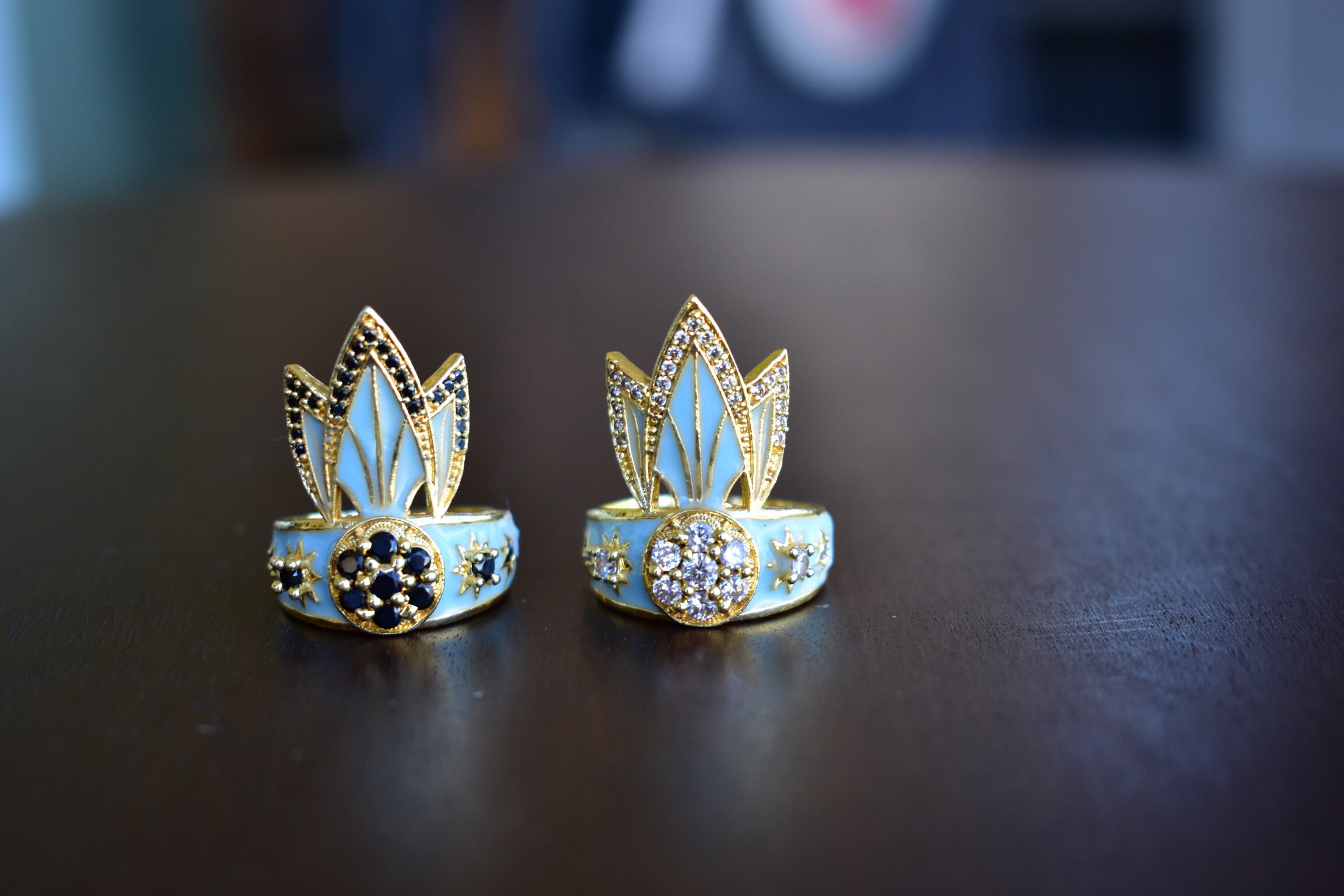 TIGER LILY Lapis Blue リング ★Luxdivine★ TIGER LILY RING /// Aqua Blue Enamel, Cubic Zirconia