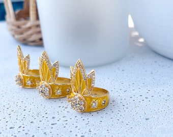 Limited Edition TIGER LILY RING /// yellow Enamel, Cubic Zirconia, Women's Jewelry, Statement Ring, Women's Gift, Gift for her, Bohemian