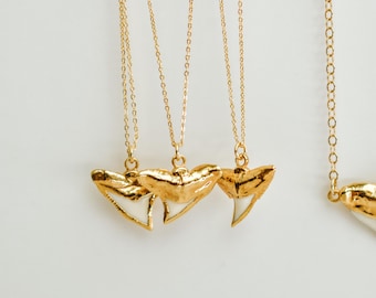 LIL CHOMP /// Gold Shark Tooth Jewelry pendant Necklace