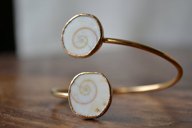 EYE OF SHIVA/// Wrap Bangle, Gold Bracelet, Festival Jewelry, Women's Jewelry, Gifts for her, Earthy Jewelry, Lux Divine image 1