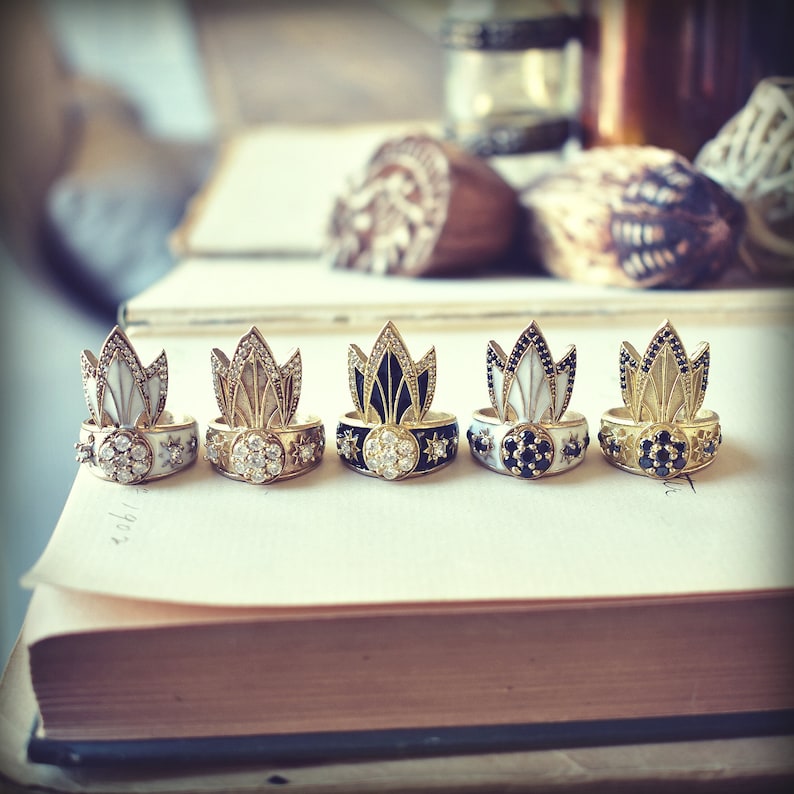 TIGER LILY RING /// Gold Cubic Zirconia Women's Jewelry Etsy