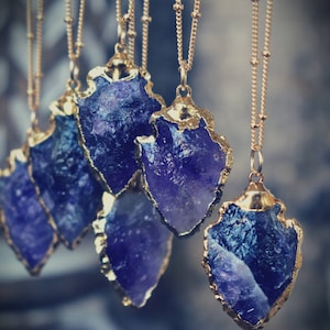 AMETHYST ARROWHEAD Necklace /// Silver Necklace, Gold Necklace, Arrowhead Jewelry, Arrowhead Necklace, Boho necklaces, Bohemian Jewelry