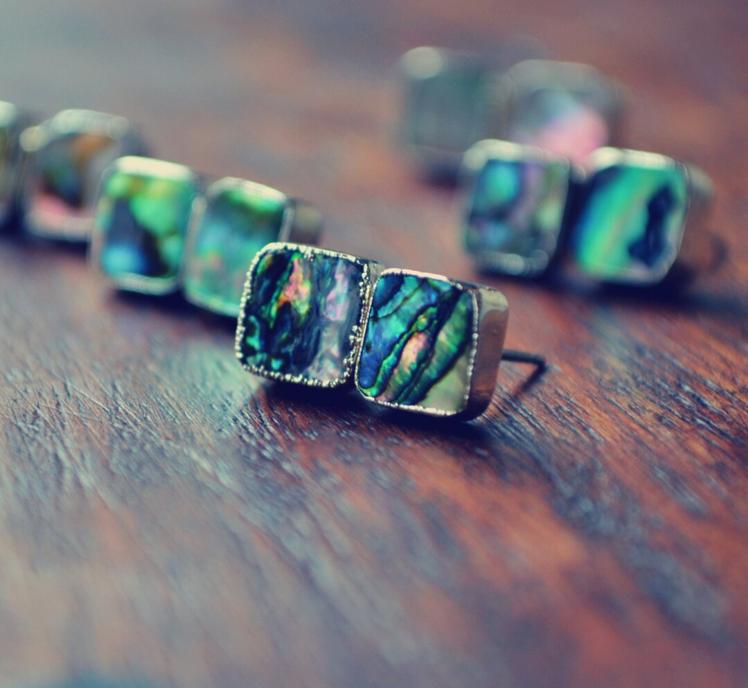 J. Mills Abalone Coin Stud Earrings main image 1