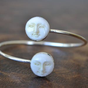 Man in the Moon Bracelet /// Moon Face Jewelry, Women's Gifts, Electroformed bangles, Moon, Celestial, Luna, Birthday, Statement Accessories image 5