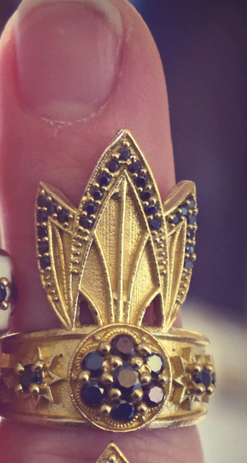 TIGER LILY RING /// Gold Cubic Zirconia Women's Jewelry Etsy